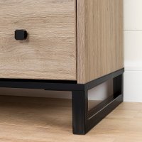 11019 Industrial Modern Rustic Oak and Black Dresser - Induzy-6