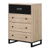 11020 Industrial Modern Rustic Oak Chest of Drawers - Induzy