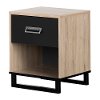 11021 Industrial Modern Rustic Oak and Black Nightstand - Induzy-2