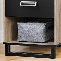11021 Industrial Modern Rustic Oak and Black Nightstand - Induzy-6