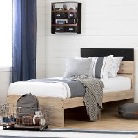 11022 Industrial Modern Rustic Oak Twin Platform Bed - Induzy