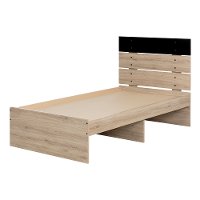 11022 Industrial Modern Rustic Oak Twin Platform Bed - Induzy-2
