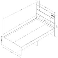 11022 Industrial Modern Rustic Oak Twin Platform Bed - Induzy-4