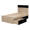 12168 Rustic Oak and Black Platform Twin Storage Bed - Induzy