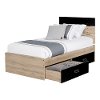 12168 Rustic Oak and Black Platform Twin Storage Bed - Induzy-5