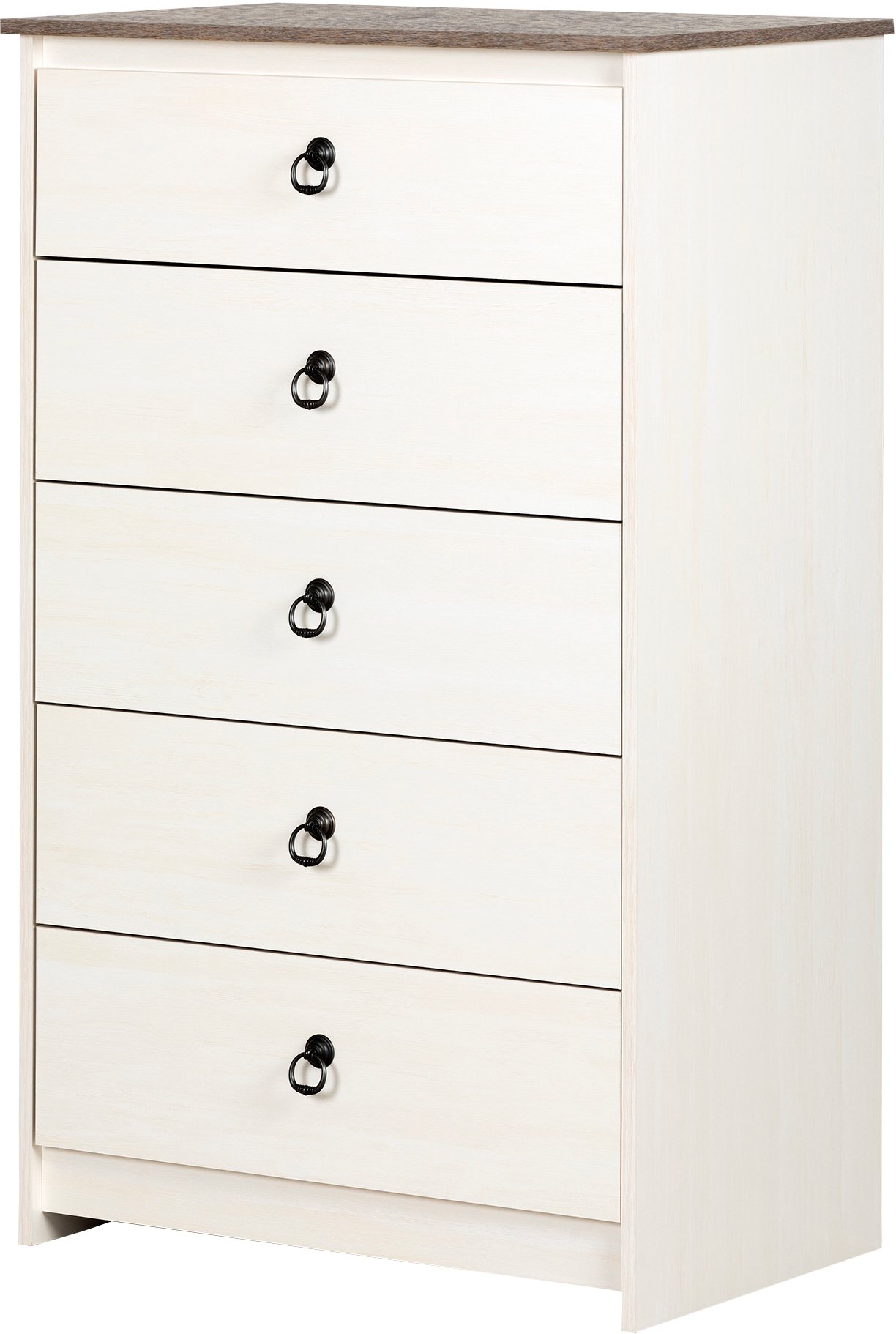 12234 Whitewash 5 Drawer Chest - Plenny-6