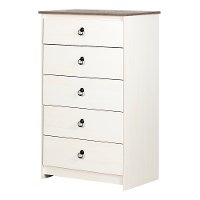 12234 Whitewash 5 Drawer Chest - Plenny-6