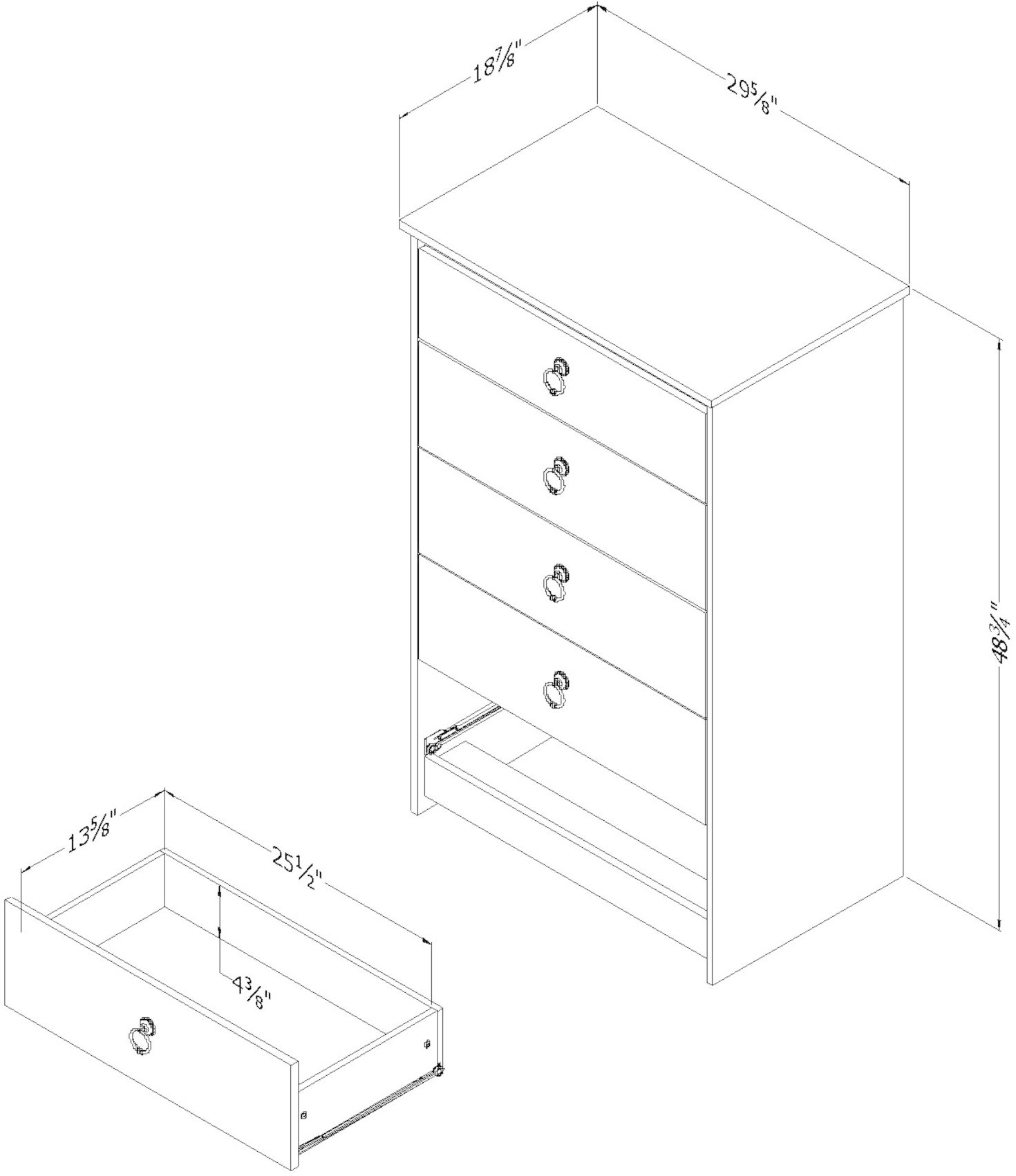 12234 Whitewash 5 Drawer Chest - Plenny-7