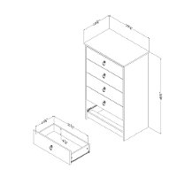 12234 Whitewash 5 Drawer Chest - Plenny-7