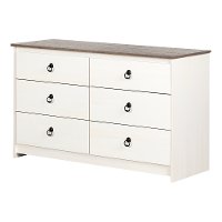 12235 Whitewash 6 Drawer Dresser - Plenny-2