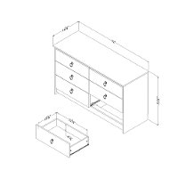 12235 Whitewash 6 Drawer Dresser - Plenny-7