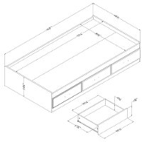 11961 Brown Oak Twin Storage Platform Bed - Aviron-4