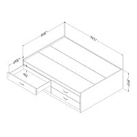 11858 White Captain Full Size Storage Bed with 4 Drawers - Step One-5