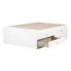 11858 White Captain Platform Full Size Storage Bed with 4 Drawers - Step One-2
