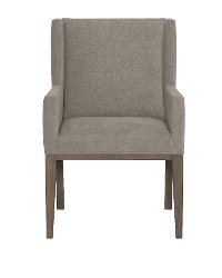Modern Charcoal Gray Upholstered Dining Arm Chair - Linea