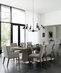 Modern Charcoal Upholstered 5 Piece Dining Set - Linea