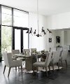 Modern Charcoal Upholstered 7 Piece Dining Set - Linea
