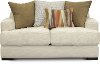Clearance Contemporary Ivory White Loveseat - Carlin