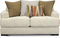 Contemporary Ivory White Loveseat - Carlin