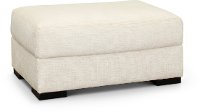 Contemporary Ivory White Ottoman - Carlin