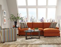 Orange 2 Piece Sectional Sofa with RAF Chaise - Owen-2