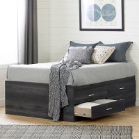 11861 Gray Captain Platform Full Size Storage Bed with 4 Drawers - Step One