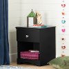 11942 Classic Matte Black Nightstand - Crystal