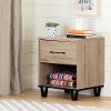 11026 Industrial Modern Rustic Oak Nightstand - Fakto