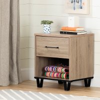 11026 Industrial Modern Rustic Oak Nightstand - Fakto