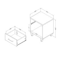 11026 Industrial Modern Rustic Oak Nightstand - Fakto-6