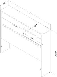 11948 Modern Light Gray Oak Twin Storage Headboard - Fynn-3