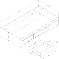 11953 Modern Light Gray Twin Storage Platform Bed - Fynn-6