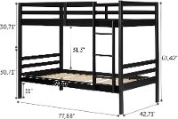 11819 Industrial Modern Black Twin-over-Twin Bunk Bed - Induzy-7