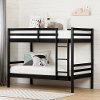 11822 Modern Black Twin-over-Twin Bunk Bed - Fakto