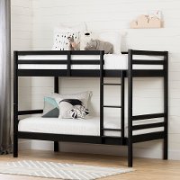 11822 Modern Black Twin-over-Twin Bunk Bed - Fakto