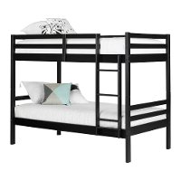 11822 Modern Black Twin-over-Twin Bunk Bed - Fakto-7