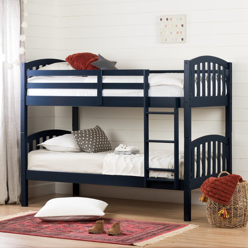 Cottage Navy Blue Twin Over Bunk, Navy Bunk Beds Twin Over Full