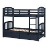 11824 Navy Blue Twin-over-Twin Bunk Bed with Drawers - Ulysses-2