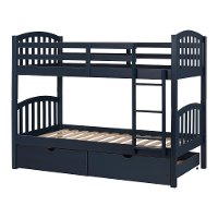 11824 Navy Blue Twin-over-Twin Bunk Bed with Drawers - Ulysses-2