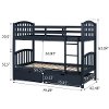 11824 Navy Blue Twin-over-Twin Bunk Bed with Drawers - Ulysses-4
