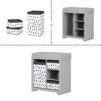 10541 Classic Soft Gray Changing Table with Baskets - Vito-3