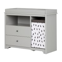 10543 Classic Soft Gray Changing Table and Hamper - Vito-2