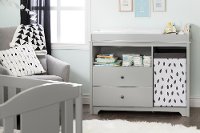 10543 Classic Soft Gray Changing Table and Hamper - Vito-3