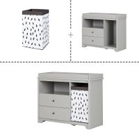 10543 Classic Soft Gray Changing Table and Hamper - Vito-4