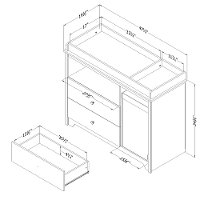 10543 Classic Soft Gray Changing Table and Hamper - Vito-5