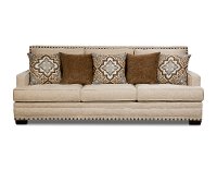 Casual Traditional White Linen Sofa - Anna