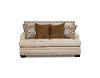 Casual Traditional White Linen Loveseat - Anna