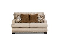 Casual Traditional White Linen Loveseat - Anna