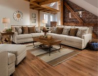 Casual Traditional White Linen Loveseat - Anna-2