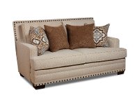 Casual Traditional White Linen Loveseat - Anna-3
